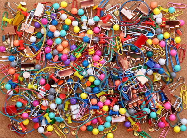 Stationery on cork background