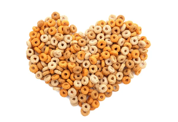 Multigrain hoops breakfast cereal heart Stock Photo