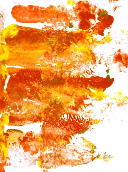 Manchas abstratas de tinta vermelha, laranja e amarela — Fotografia de Stock