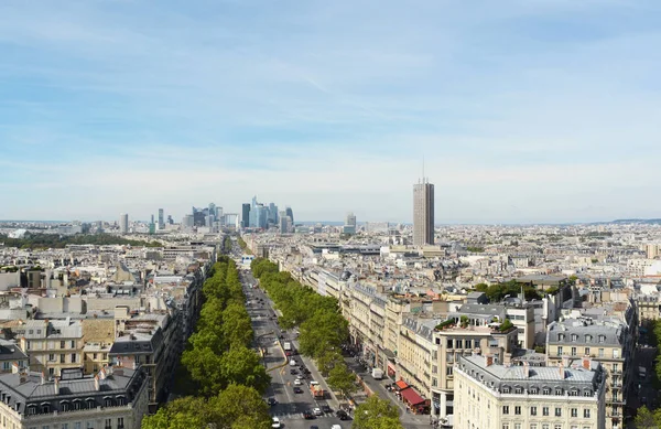 Utsikt nordväst från Triumfbågen mot Grande Arche — Stockfoto