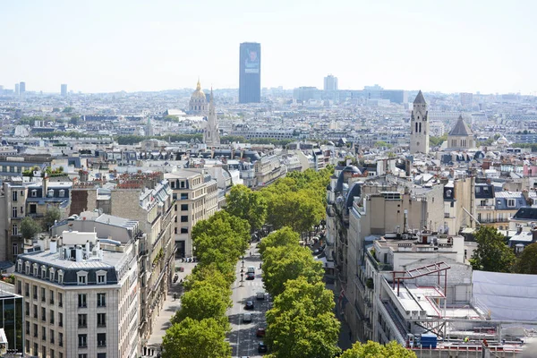 Cityscape of Paris från toppen av Triumfbågen längs Ave — Stockfoto