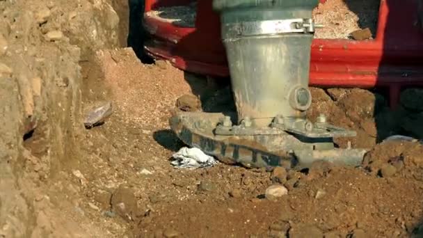 Uhd Güç Kompaktör Inşaat Sitesinde Çalışan Kapatın Sony Vurdu — Stok video
