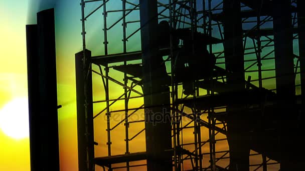 Edificio en construcción — Vídeo de stock