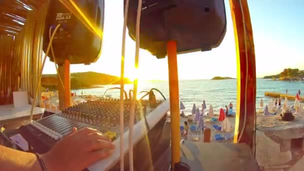 Готель Ipanema Бразилія Circa Серпня Літо Пляж Партії Заході Сонця — стокове відео