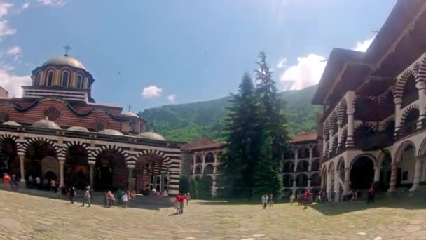 Ручними Lapse Монастир Перед Щоденний Процесії — стокове відео