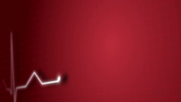 Red Animated Ekg Display Animação Vídeo Estoque Uhd — Vídeo de Stock