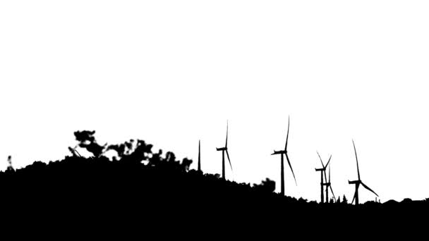 风力涡轮机纺纱无缝动画 — 图库视频影像