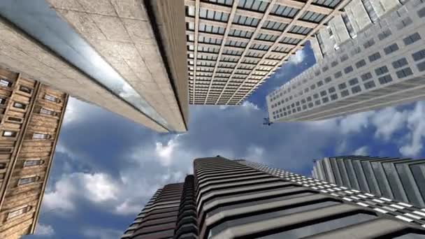 Rascacielos de la ciudad bajo el cielo — Vídeos de Stock