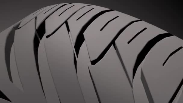 Крупним Планом Рух Шин Автомобіля Чорному Тлі — стокове відео