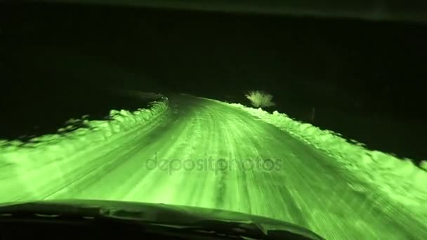 Jazdy samochodem w śniegu — Wideo stockowe