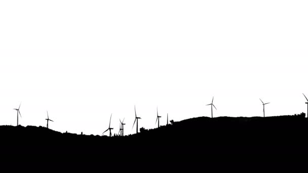 Seamless Animation Wind Turbines Spinning — Stock Video