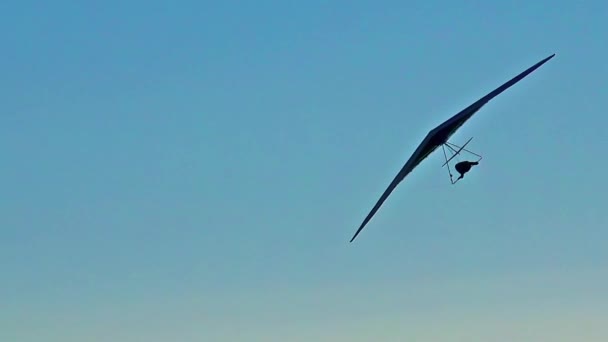 高山の範囲にわたって素晴らしいグライダー シルエット — ストック動画