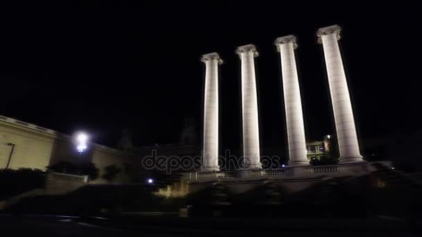 Vue Nuit Des Quatre Columnes Colonnes Ioniques Créées Origine Par — Video