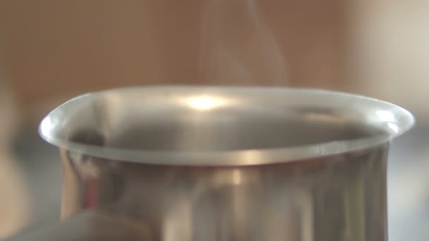 Pot Pişirme Buhar Yakın Çekim — Stok video