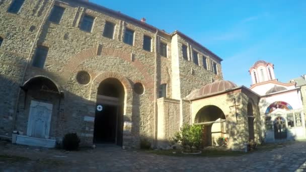 Μέρος Του Μοναστηριού Στο Άγιον Όρος Στην Ελλάδα — Αρχείο Βίντεο