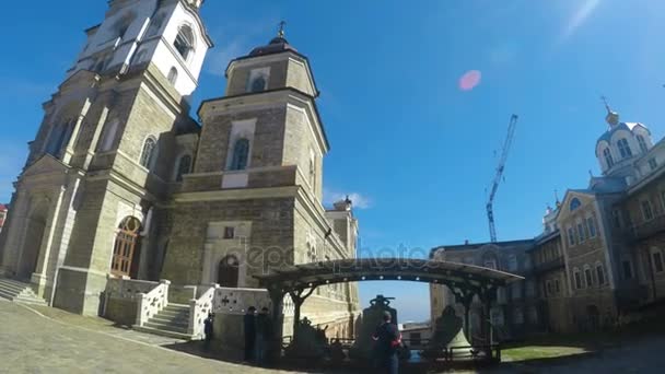 Teil Des Klosterkomplexes Auf Dem Heiligen Berg Athos Griechenland — Stockvideo
