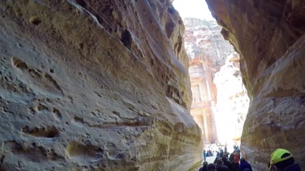 Ancient City Petra Jordan Unesco World Heritage Site Tourist Route — Stock Video