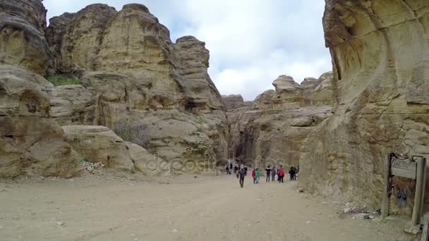 Antigua Ciudad Petra Jordania Patrimonio Humanidad Por Unesco Ruta Turística — Vídeos de Stock