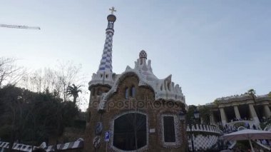 Barcelona, İspanya - Park Guell günbatımı üzerinde