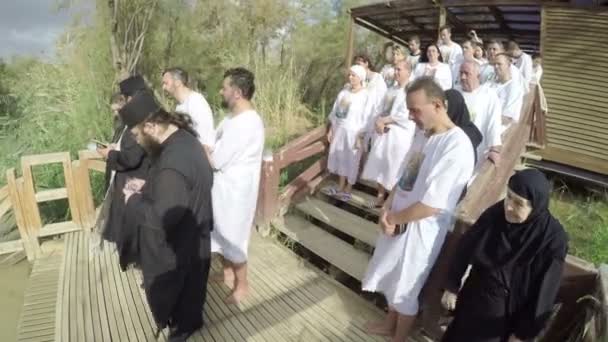Ceremonin Dop Floden Israel — Stockvideo