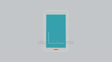 Animasyonlu grafik satırlarında smartphone, iş planı