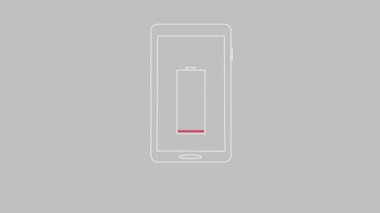 Düşük pil ve güç banka ile akıllı telefon animasyon