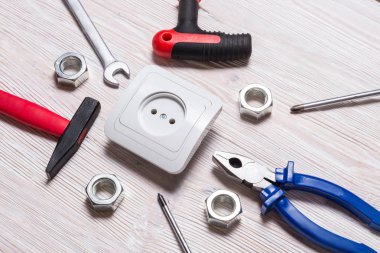 Çalışma Resepsiyon, elektrik anahtarı, araçlar, tornavida elektrikçi 