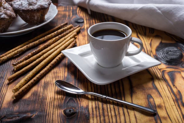 Cup Espresso Wooden Table — Stock Photo, Image