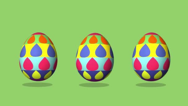 Feliz Pascua Animación Saludo Huevos Bailando — Vídeos de Stock