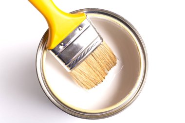 Boya fırça kalay metal olabilir üst görünümü 