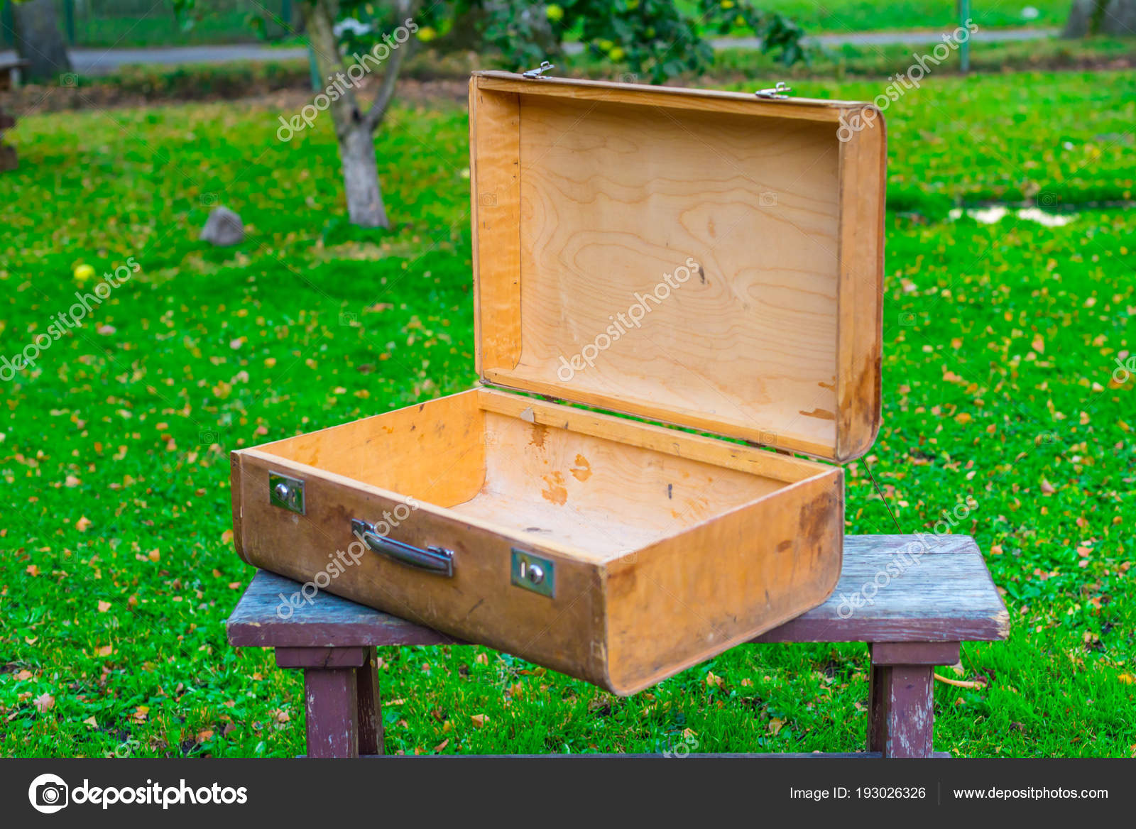 antique wooden suitcase