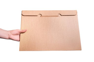 Kadınların elinde boş karton kutu klasörü