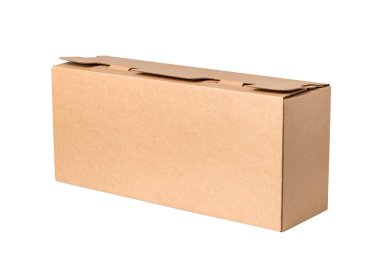 Yazıcı kartuşu için kahverengi karton kutu, izole