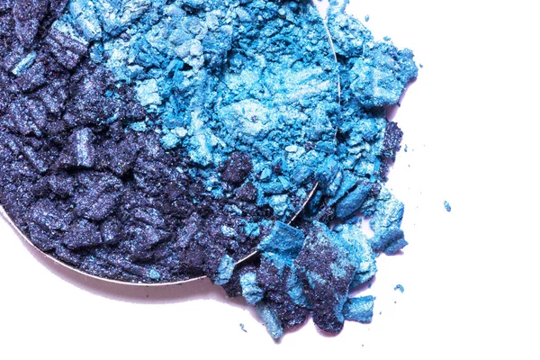青と紫のアイシャドウパウダーの質感 — ストック写真