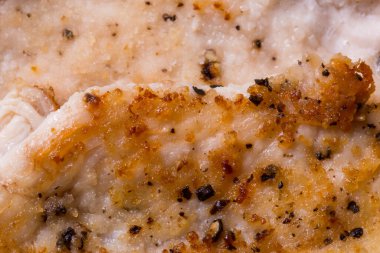 Kızarmış tavuk. Tecrübeli arka planı kapat.