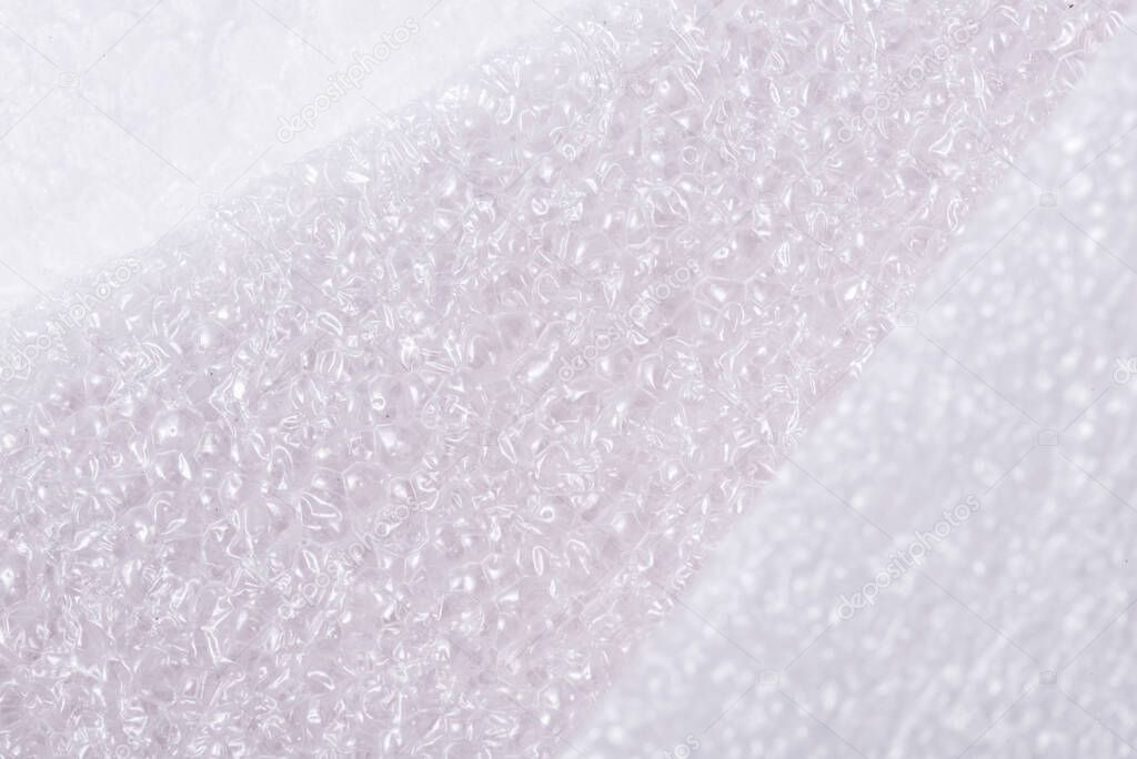 White, textured foam background texture, close up
