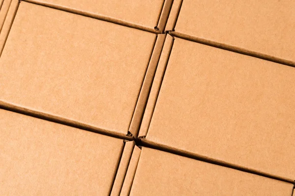 Conjunto Cajas Cartón Marrón Texturizado Fondo — Foto de Stock