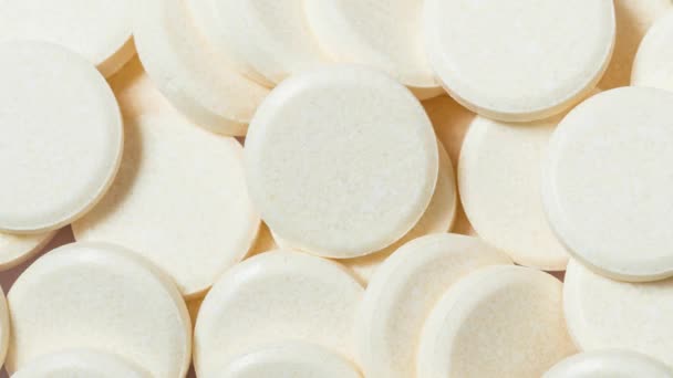 Veel Witte Ronde Pillen Achtergrond Texturen — Stockvideo