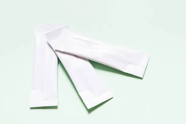 Conjunto Envases Desechables Blancos Para Aperitivos Alimentos Azúcar Cucharadas —  Fotos de Stock