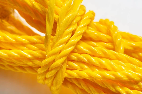 Rolo Corda Nylon Amarelo Perto — Fotografia de Stock