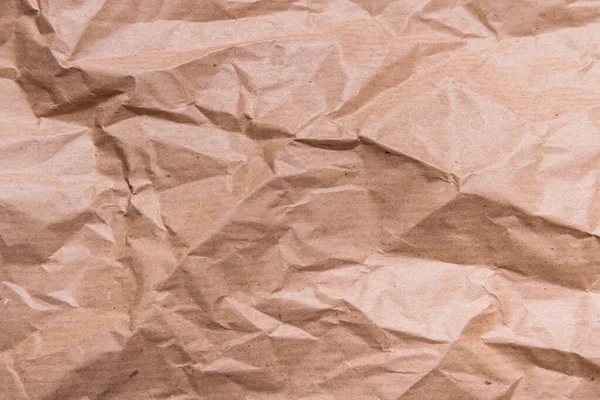 Kahverengi Buruşuk Ambalaj Kağıdı Desenli Arkaplan — Stok fotoğraf