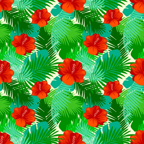 Çiçek desenle tropikal yaprak. 