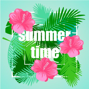 tropikal çiçek vektör arka plan. 