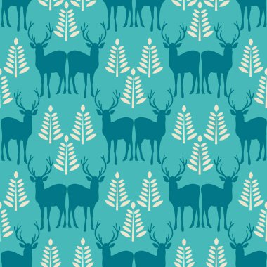 Geyik ile Seamless Noel modeli.