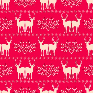 Geyik ile Seamless Noel modeli.