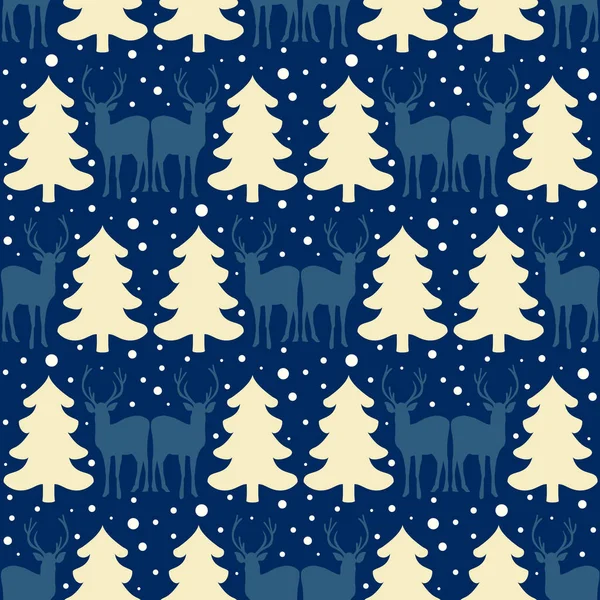 Seamless Christmas pattern with deer. — Stock Vector