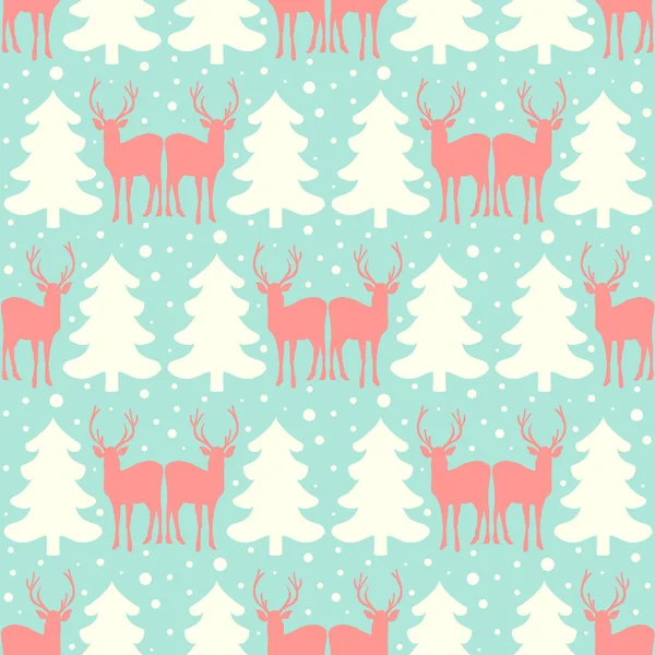 Vánoční vzor bezešvé s jeleny. — Stockový vektor