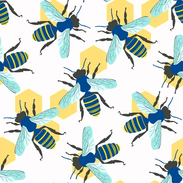Fond d'abeille vecteur — Image vectorielle