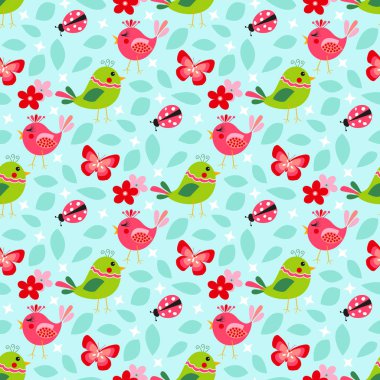 sevimli kuş seamless modeli 