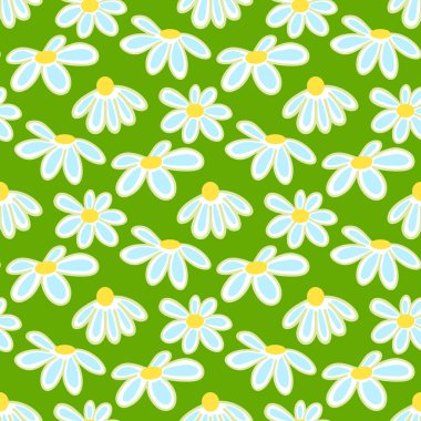 Şirin papatya ile vektör çiçek desenli.